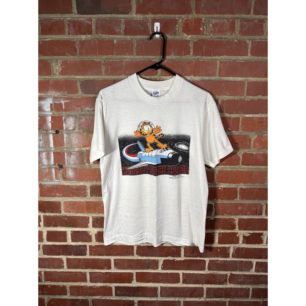 Vintage 70s 1978 Garfield Kennedy Space Center Graphic Shirt Rare Adult Large